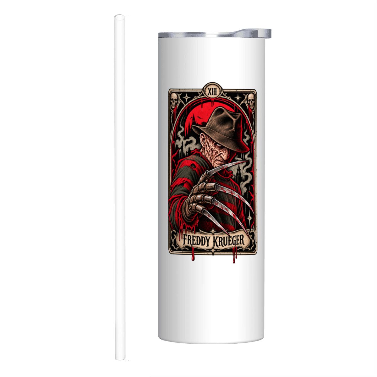 20oz Freddy Stainless Steel Tumbler with Straw