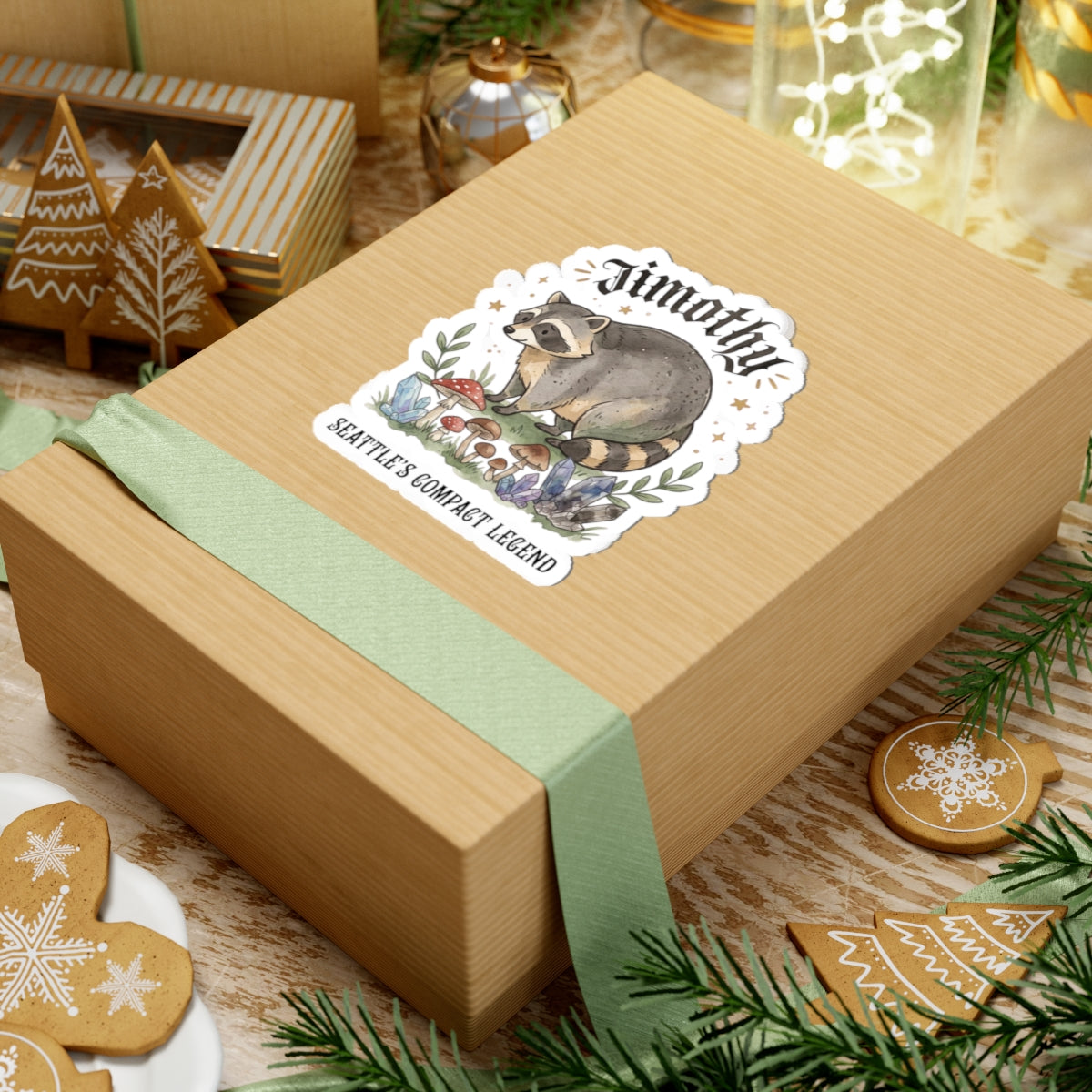 Compact Raccoon Sticker | Seattle Wildlife, Wholesome Meme Vinyl Kiss-Cut