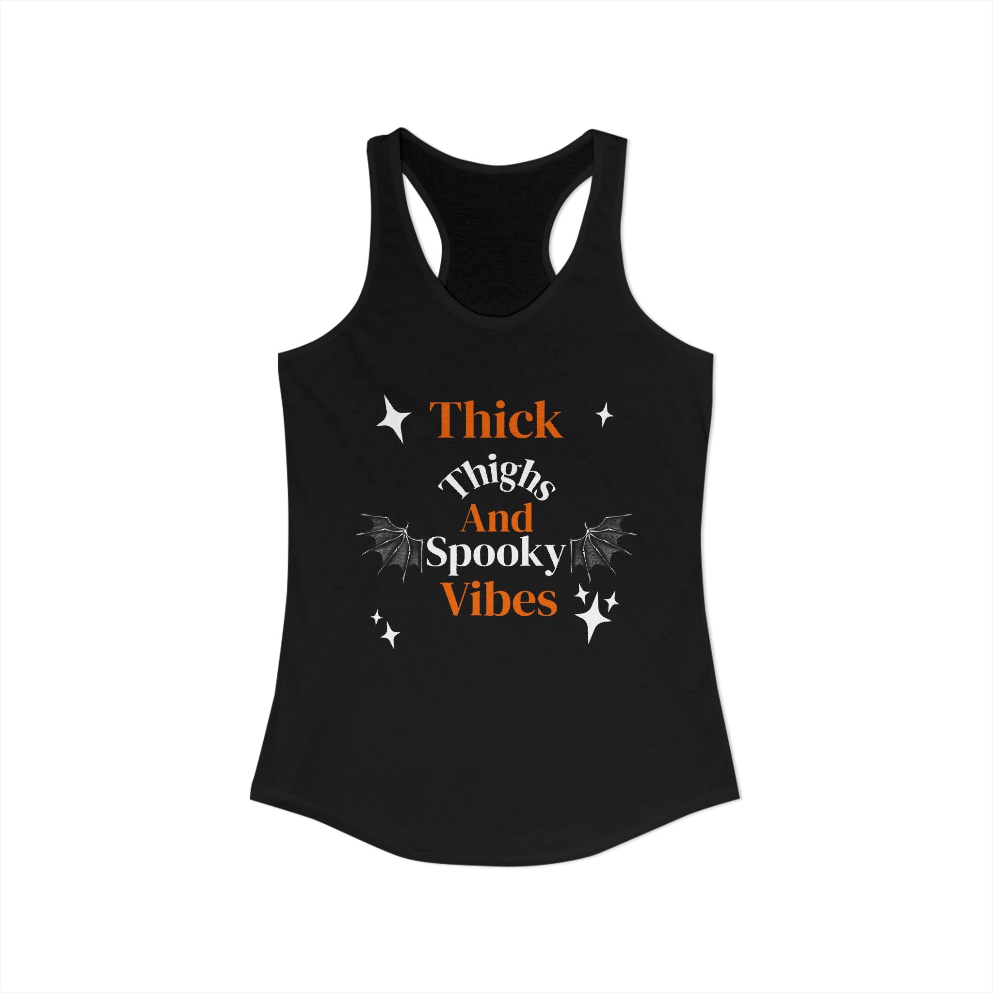 Thick Thighs Spooky Vibes Racerback Tank