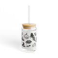 Halloween Tattoo Glass Sipper, 16oz