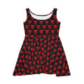 Red Skull Black Skater Dress