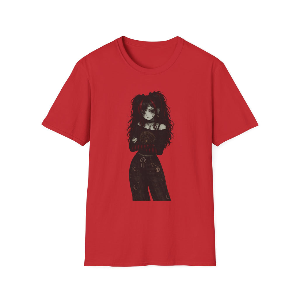 Gothic Anime Girl T-Shirt — Dark Grunge Aesthetic Tee