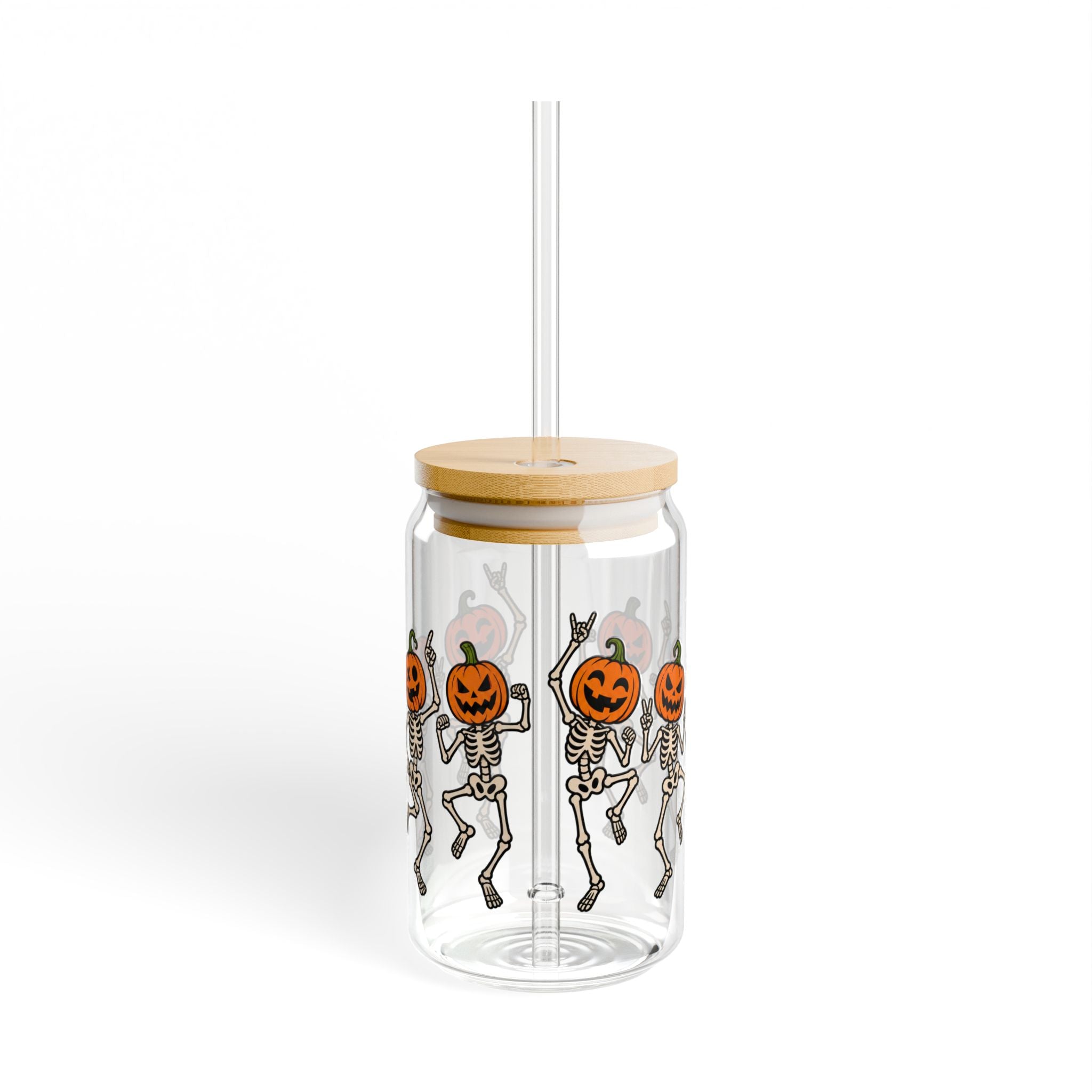 Dancing Skeletons 16oz Sipper Glass with Straw
