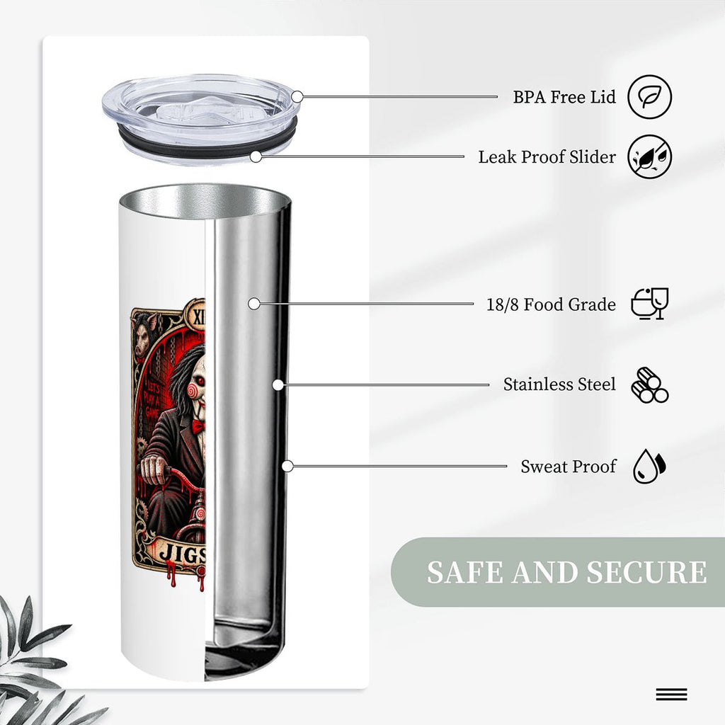 20oz Jigsaw Stainless Steel Tumbler with Straw