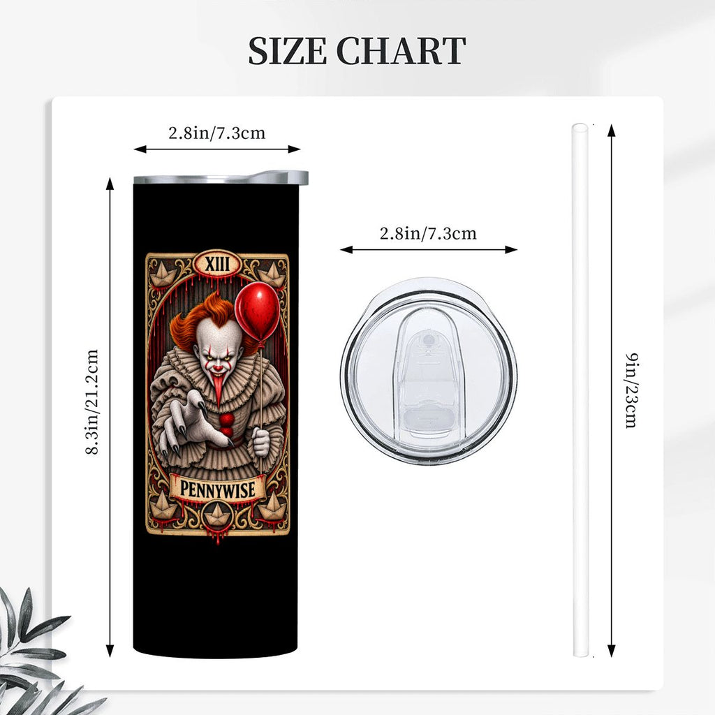 Black 20oz Pennywise Stainless Steel Tumbler with Straw