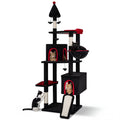 75 Inch Gothic Cat Tree with 2 Condos and Top Perch for Large Cats 20+ LBS