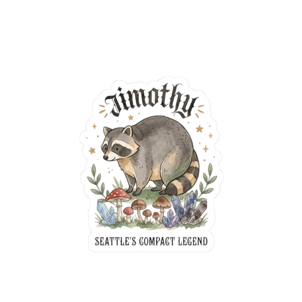 Compact Raccoon Sticker | Seattle Wildlife, Wholesome Meme Vinyl Kiss-Cut