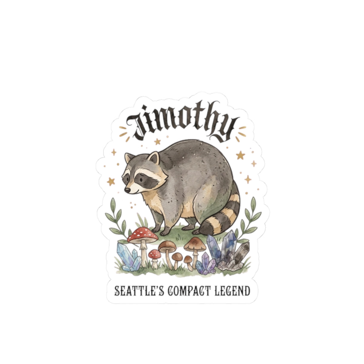 Compact Raccoon Sticker | Seattle Wildlife, Wholesome Meme Vinyl Kiss-Cut