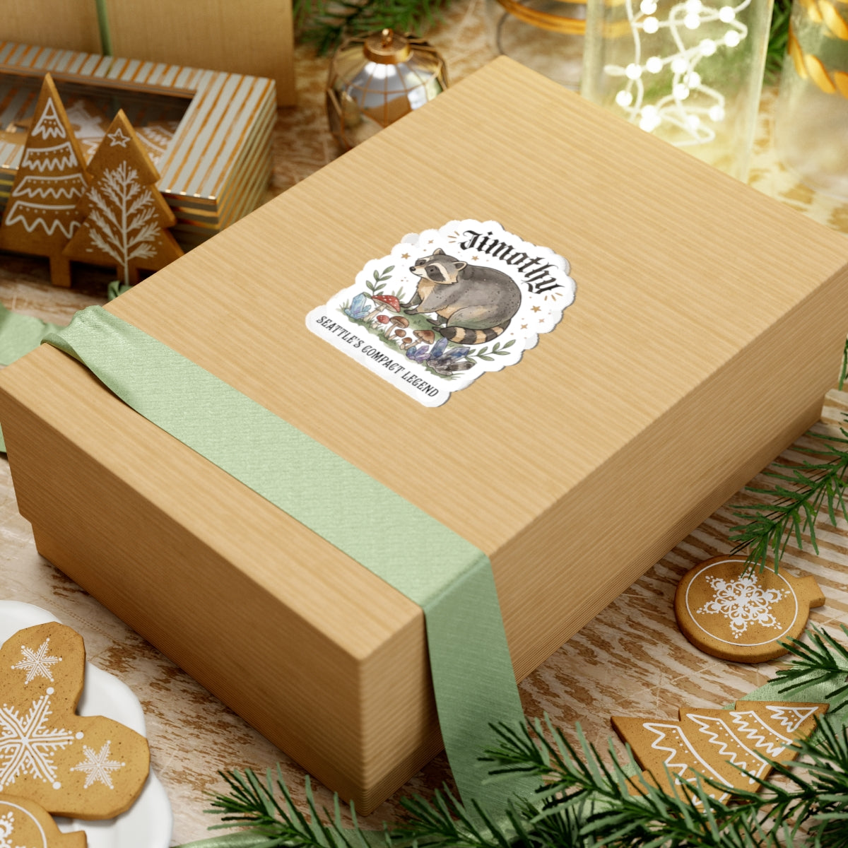 Compact Raccoon Sticker | Seattle Wildlife, Wholesome Meme Vinyl Kiss-Cut