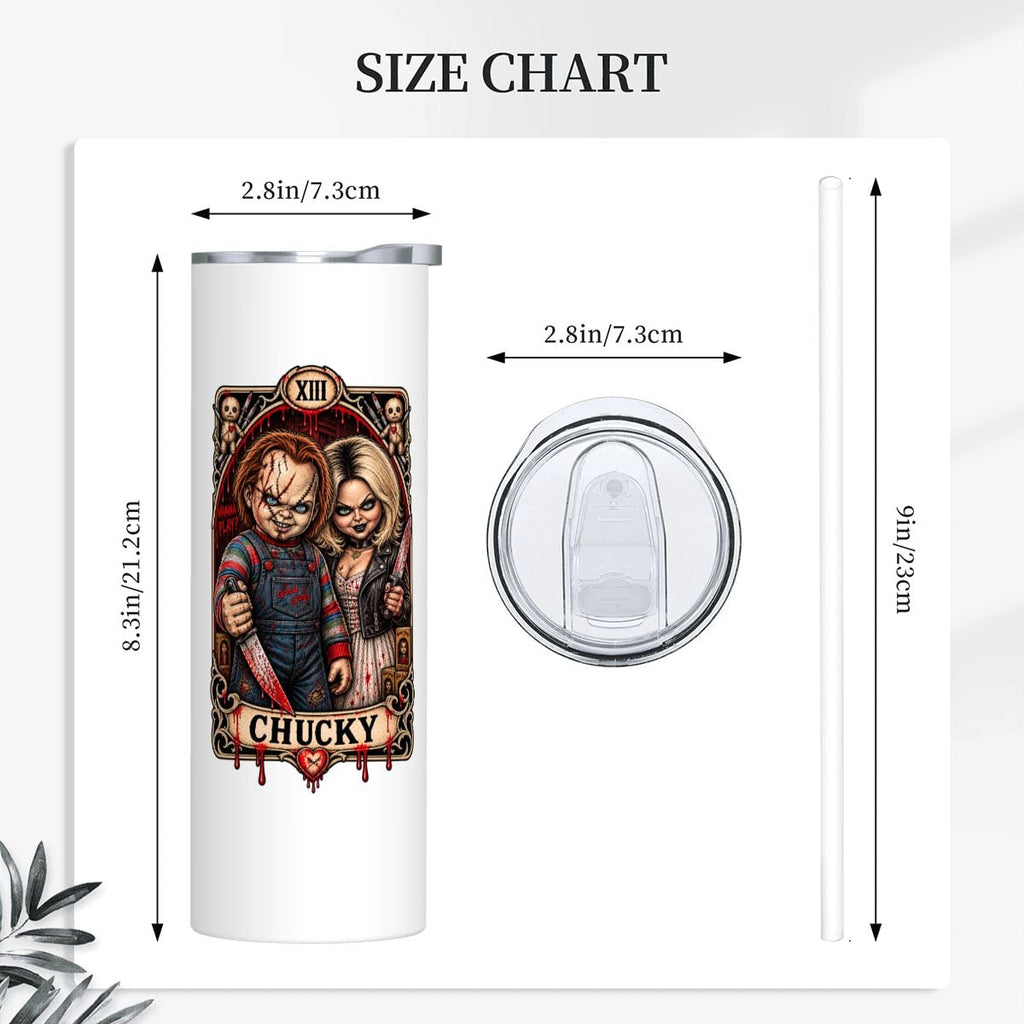 20oz Chucky Stainless Steel Tumbler with Straw