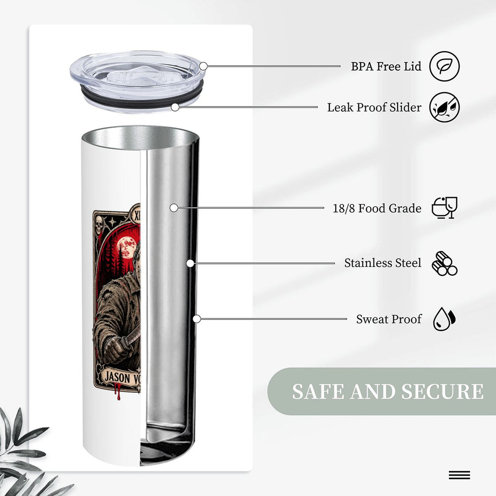 20oz Jason  Stainless Steel Tumbler with Straw