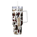 Book theme Coffee Mug with Handle and Straw (40oz)