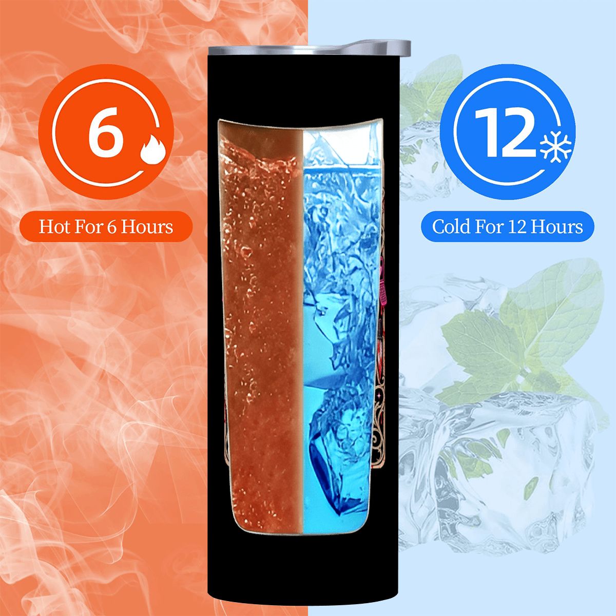 Black 20oz Ghostface Stainless Steel Tumbler with Straw