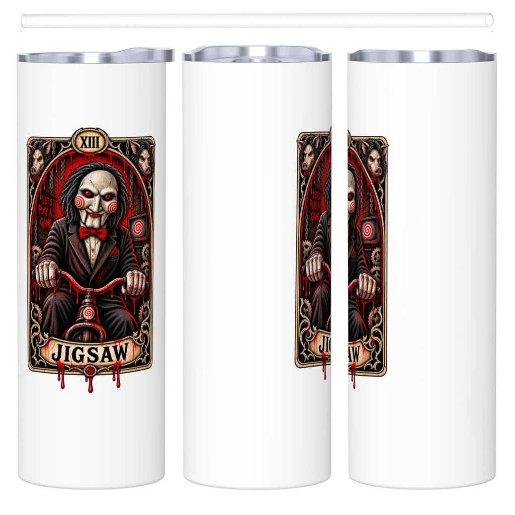 20oz Jigsaw Stainless Steel Tumbler with Straw